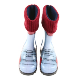 Botas para niños Demar, botas de goma con calcetín. azul gris rojo 3