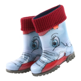 Botas para niños Demar, botas de lluvia con calcetín calentito azul 4