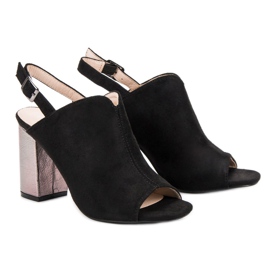 Sandalias construidas en un bar VINCEZA negro 2