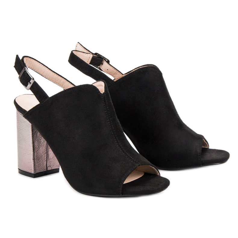 Sandalias construidas en un bar VINCEZA negro 2