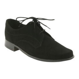 Zapatos niño miko, ante, zapatos de comunión negros 1