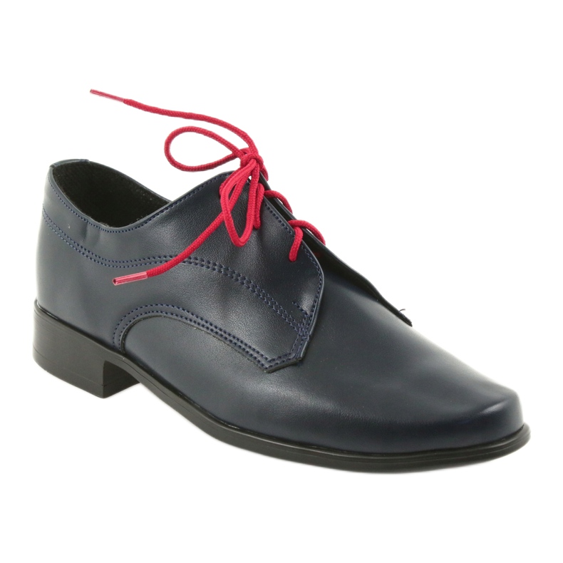 Miko Zapatos para niños de cuero marina azul marino inserta 1