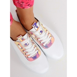 Zapatillas blancas y rosas con holograma JX71P Champagne blanco 4