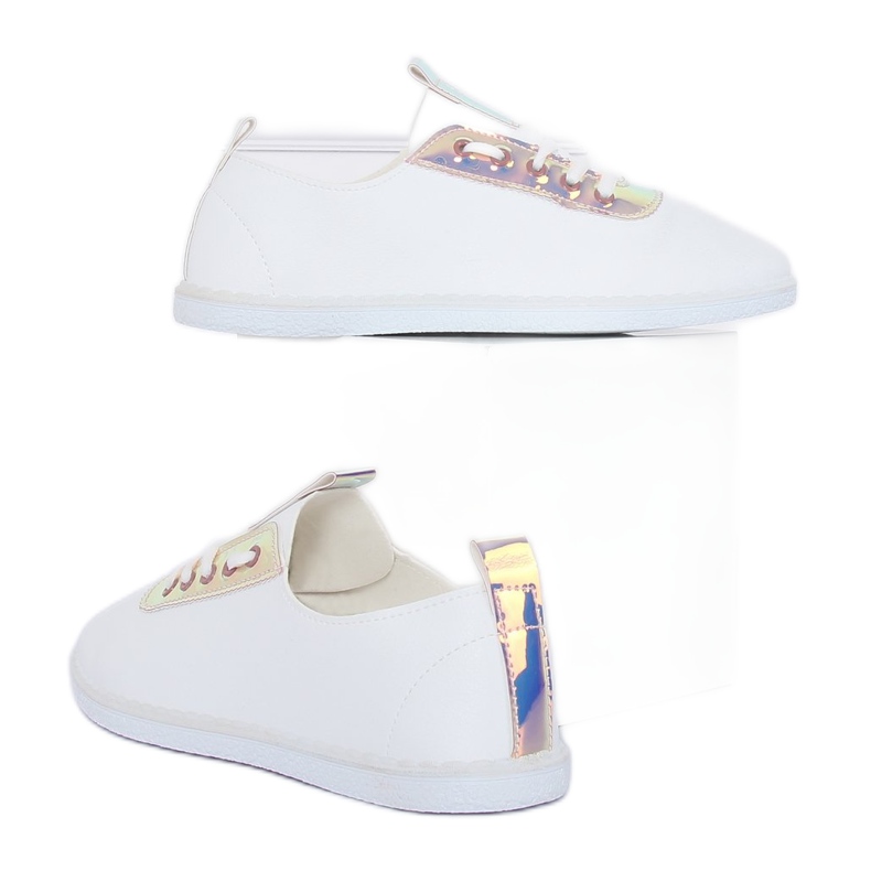 Zapatillas blancas y rosas con holograma JX71P Champagne blanco 2