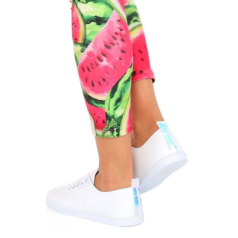 Zapatillas blancas JX71P plateadas con holograma blanco 1