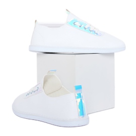 Zapatillas blancas JX71P plateadas con holograma blanco 3