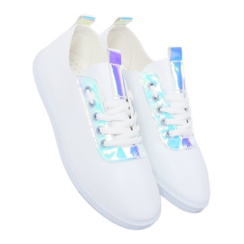 Zapatillas blancas JX71P plateadas con holograma blanco 4