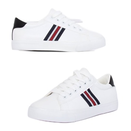 Zapatillas de mujer en blanco y negro BL158P Blanco 4