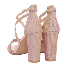 Sandalias en el poste rosa NC791 Champagne rosado 1