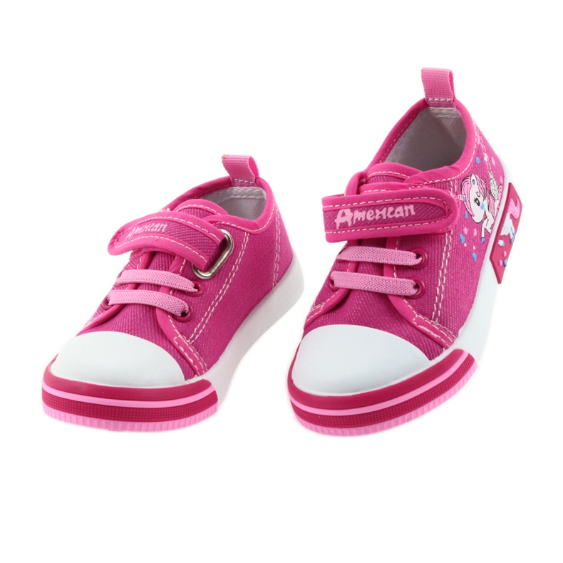 Zapatillas infantiles American Club rosa con velcro 28/19 4