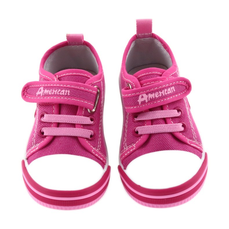 Zapatillas infantiles American Club rosa con velcro 28/19 rosado 3 Zapatillas infantiles American Club rosa con velcro 28/19 rosado 3