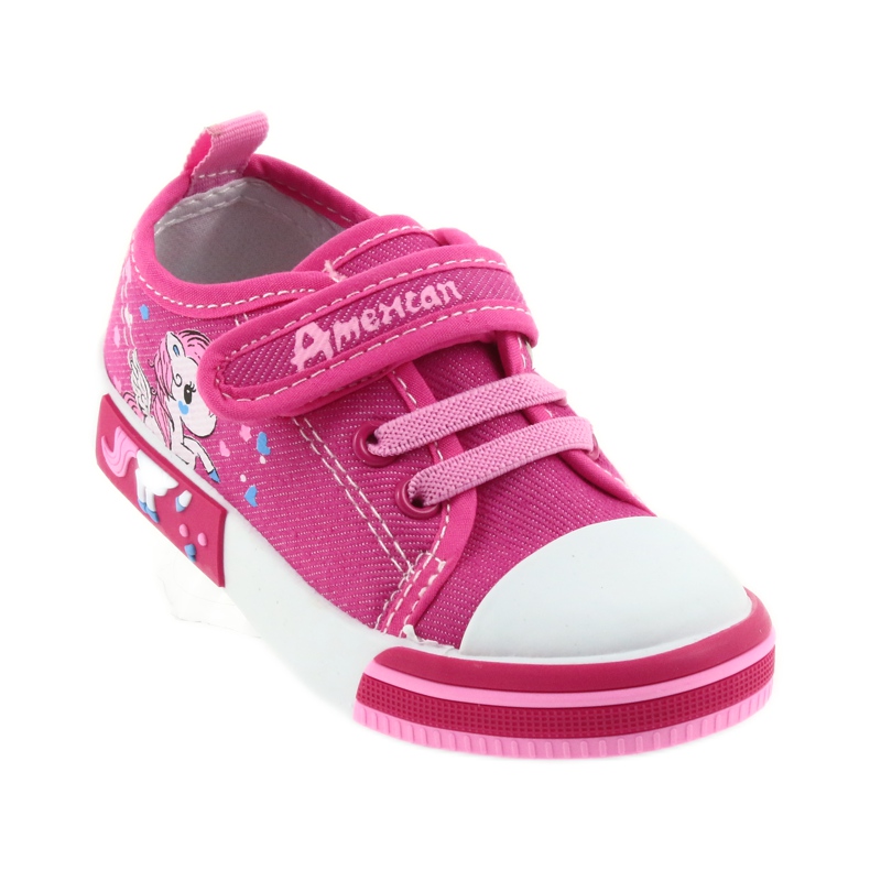Zapatillas infantiles American Club rosa con velcro 28/19 rosado 1 Zapatillas infantiles American Club rosa con velcro 28/19 rosado 1