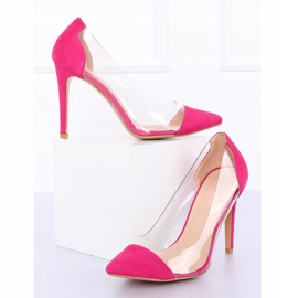 Tacones transparentes fucsia 9003-56 Fushia rosado 1