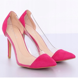 Tacones transparentes fucsia 9003-56 Fushia rosado 3