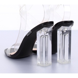 Sandalias transparentes 17-26B Negro 5