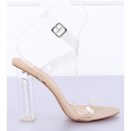 Sandalias transparentes 17-26B Nude beige 1
