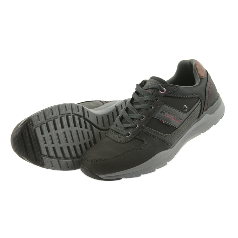 American Club Zapatillas deportivas ligeras para hombre American RH01 / 19 negro marrón gris 4