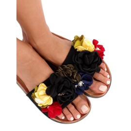 Pantuflas negras de mujer negras P-848 Black negro multicolor 1