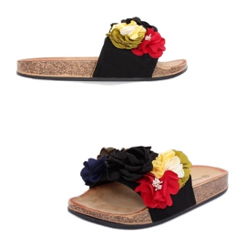 Pantuflas negras de mujer negras P-848 Black negro multicolor 4