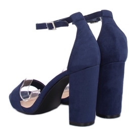 Sandalias en el poste azul marino Y2385-27 Azul marino 4