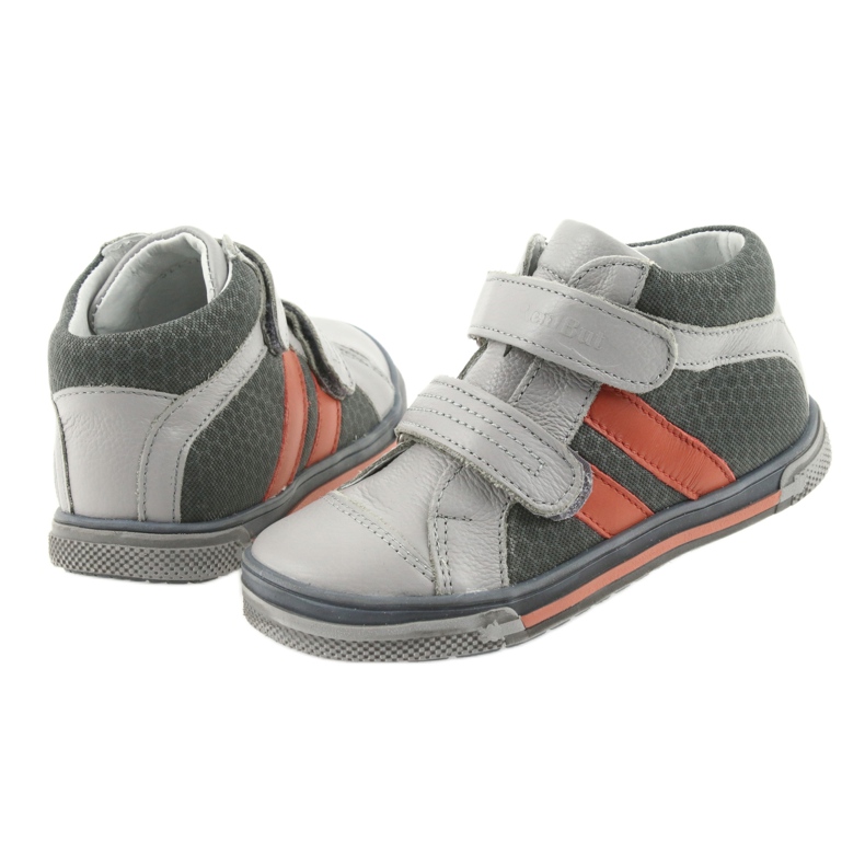 Botines zapatos para niños Velcro Ren But 3225 gris / naranja multicolor azul marino 4