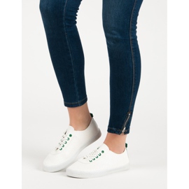 Kylie Zapatillas con cordones calados blanco 5