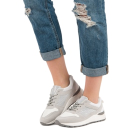 Calzado deportivo cómodo blanco gris 1 Calzado deportivo cómodo blanco gris 1