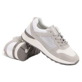 Calzado deportivo cómodo blanco gris 6