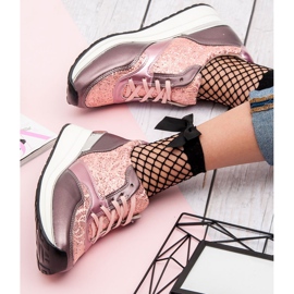 Kylie Zapatos deportivos con purpurina rosado 7