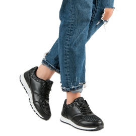 Zapatos deportivos con malla negro 1