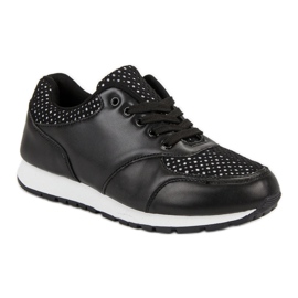 Zapatos deportivos con malla negro 2