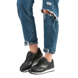 Zapatos deportivos con malla negro 6