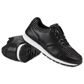 Zapatos deportivos con malla negro 4