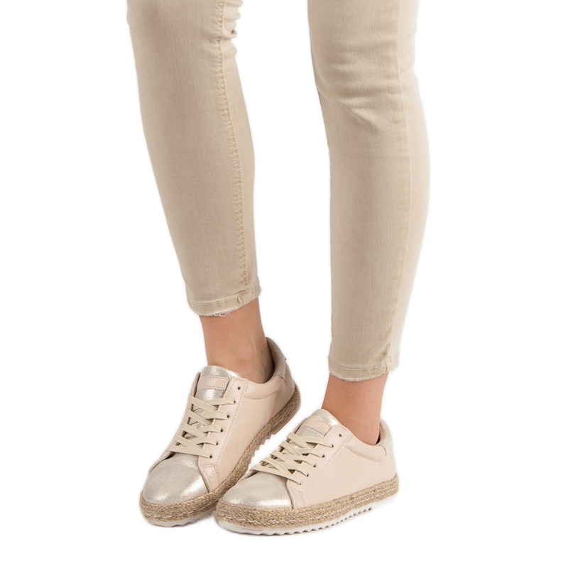 Alpargatas atadas marrón amarillo 1