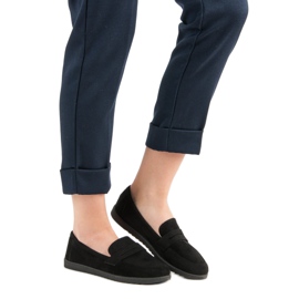 Comer Mocasines de ante negro 1