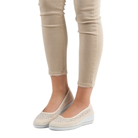 Zapatos de cuña calados marrón 1