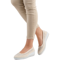 Zapatos de cuña calados marrón 2