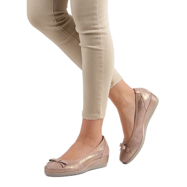 Vinceza Bombas de cuña cómodas rosa 2