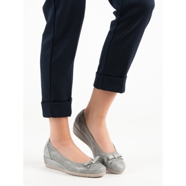 Vinceza Bombas de cuña cómodas gris 1