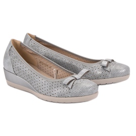 Vinceza Bombas de cuña cómodas gris 6