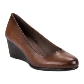 Zapatos de tacón clásicos en la cuña VINCEZA marrón 3