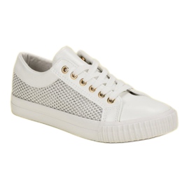 Zapatillas bajas con malla blanco 4