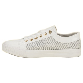 Zapatillas bajas con malla blanco 5