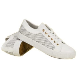 Zapatillas bajas con malla blanco 6