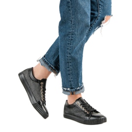 Zapatillas bajas con malla negro 5