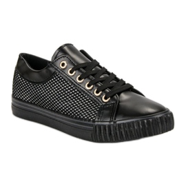 Zapatillas bajas con malla negro 1