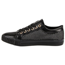 Zapatillas bajas con malla negro 2