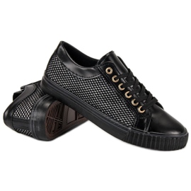 Zapatillas bajas con malla negro 3