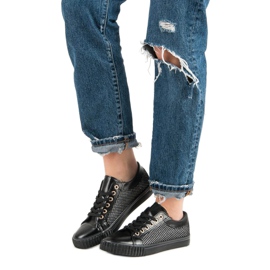 Zapatillas bajas con malla negro 4