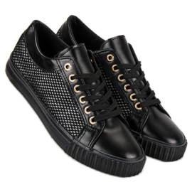 Zapatillas bajas con malla negro 6